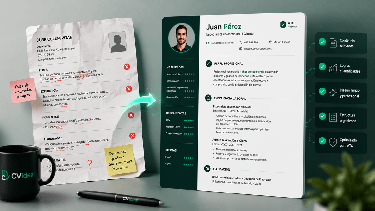 Errores comunes al revisar un CV profesional