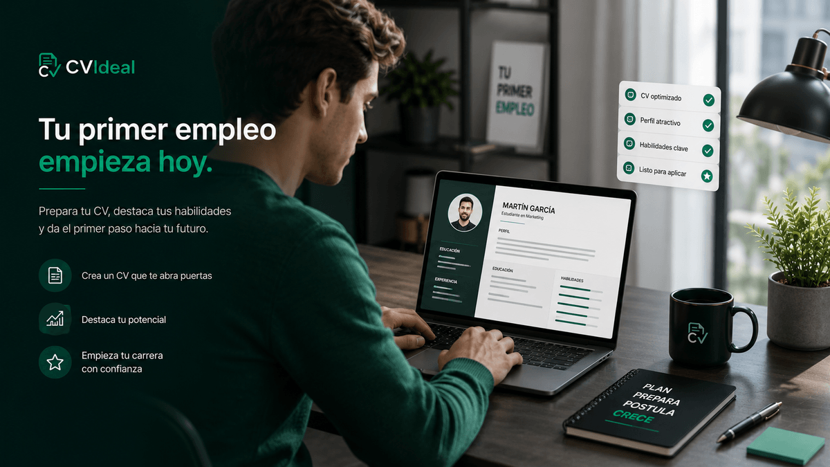 Persona preparando su primer empleo sin experiencia laboral